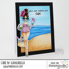 Load image into Gallery viewer, Curvy Girl Loves The Beach Rubber Stamp
