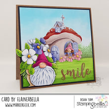 Load image into Gallery viewer, Flowery Gnome Cling Rubber Stamp
