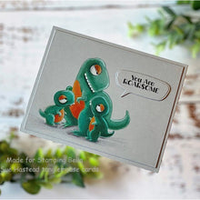 Load image into Gallery viewer, Oddball Mama Dino And Her Babies Rubber Stamp
