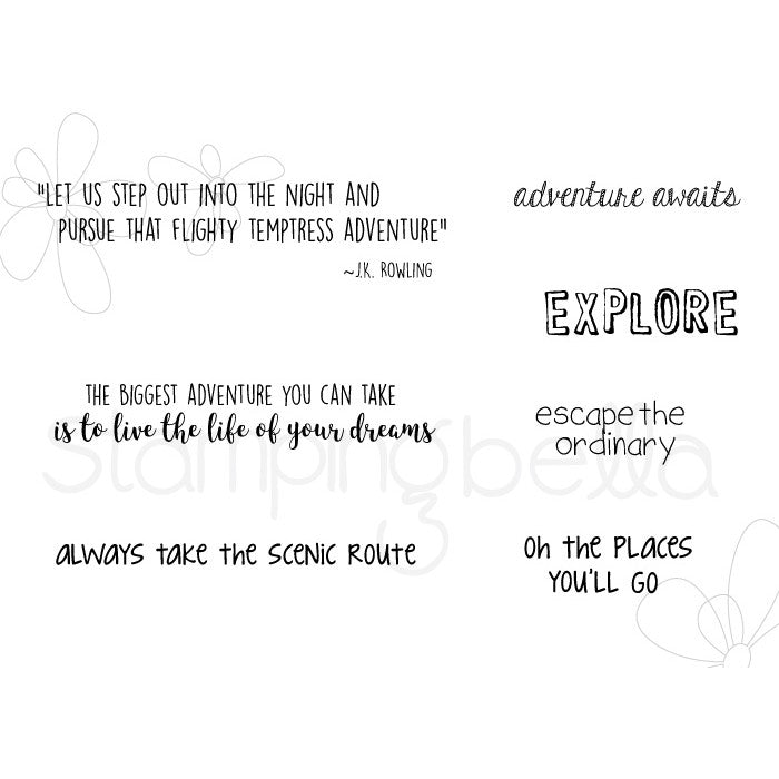 Adventure Sentiment Set Rubber Stamp