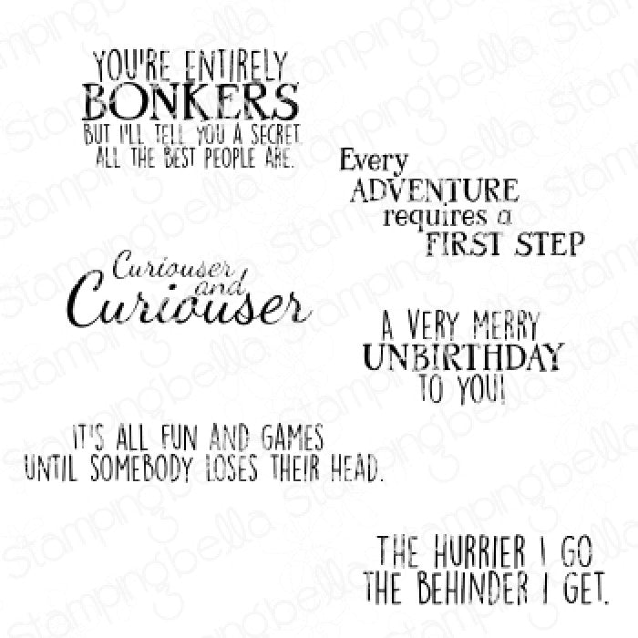 Alice In Wonderland Sentiments Rubber Stamp