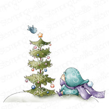 Load image into Gallery viewer, Bundle Girl With A Christmas Tree And A Birdie Rubber Stamp
