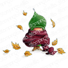 Load image into Gallery viewer, Bundle Girl In A Pile Of Leaves Rubber Stamp
