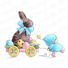 Load image into Gallery viewer, Bundle Girl With A Chocolate Bunny Rubber Stamp
