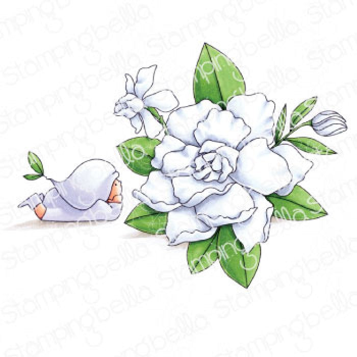 Bundle Girl With A Gardenia Rubber Stamp