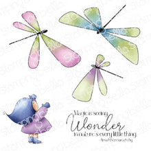 Load image into Gallery viewer, Bundle Girl With Dragonflies Rubber Stamp
