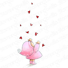 Load image into Gallery viewer, Bundle Girl With Falling Hearts Rubber Stamp
