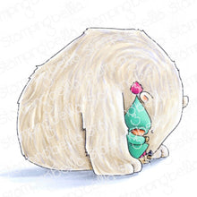 Load image into Gallery viewer, Bundle Girl Wrapped In A Polar Bear Rubber Stamp
