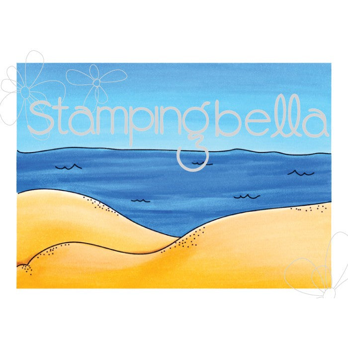 Beach Backdrop Rubber Stamp