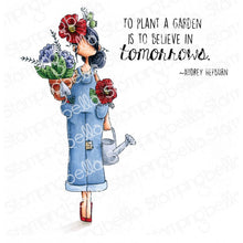 Load image into Gallery viewer, Curvy Girl Gardener Rubber Stamp
