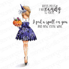 Load image into Gallery viewer, Curvy Girl Loves Halloween Rubber Stamp
