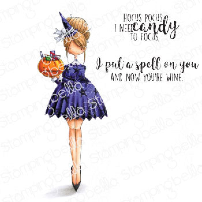 Curvy Girl Loves Halloween Rubber Stamp