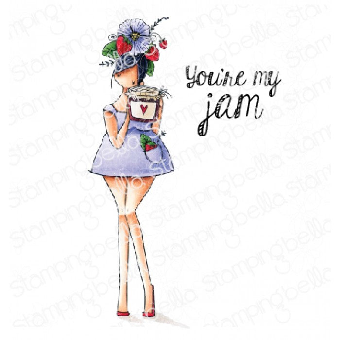 Curvy Girl Loves Jam Rubber Stamp