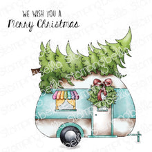 Load image into Gallery viewer, Christmas Camper Rubber Stamp
