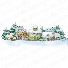 Load image into Gallery viewer, Christmas Village Backdrop Rubber Stamp
