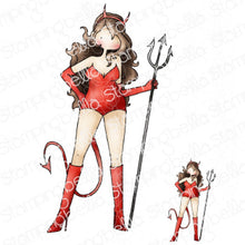 Load image into Gallery viewer, Curvy Girl Devil Rubber Stamp
