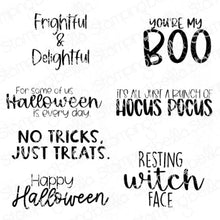 Load image into Gallery viewer, Frightful And Delightful Sentiment Set Rubber Stamp
