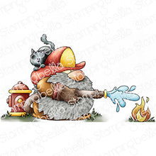 Load image into Gallery viewer, Gnome Firefighter Rubber Stamp
