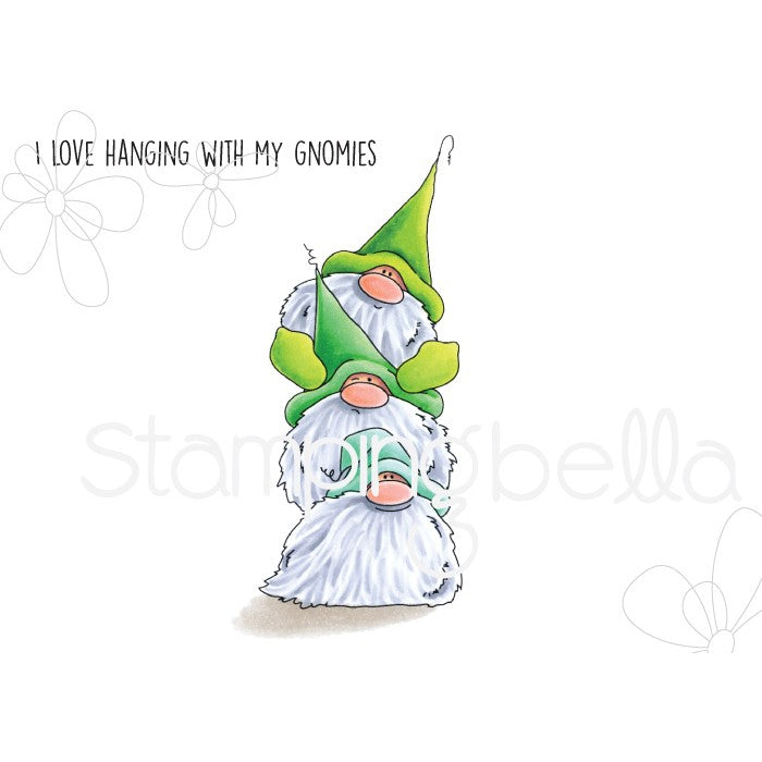 Gnome Pile Rubber Stamp