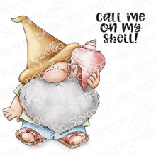 Load image into Gallery viewer, Gnome With A Seashell Rubber Stamp
