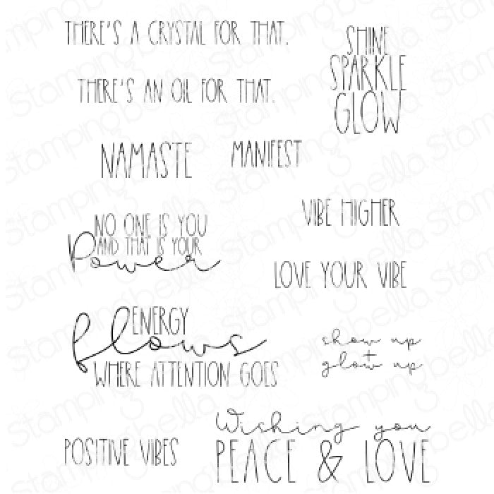 Good Vibes Sentiment Set Rubber Stamp