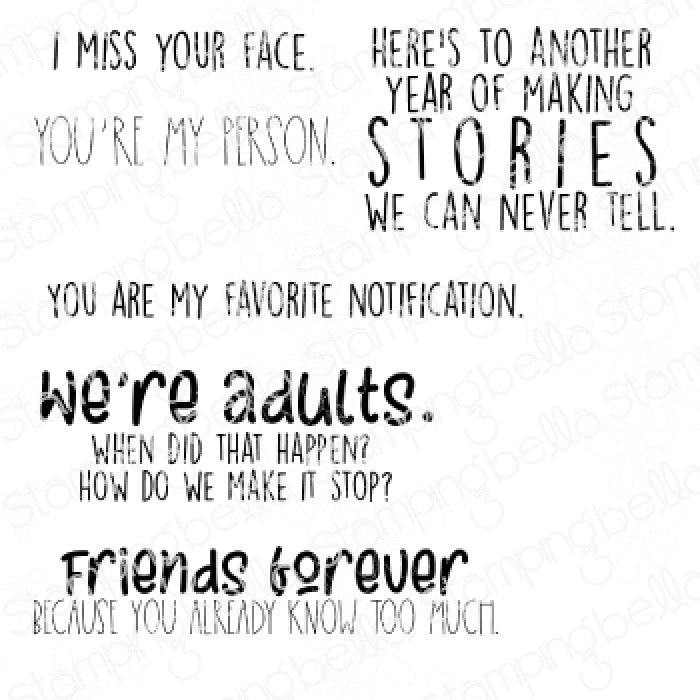 I Miss Your Face Sentiment Set Rubber Stamp