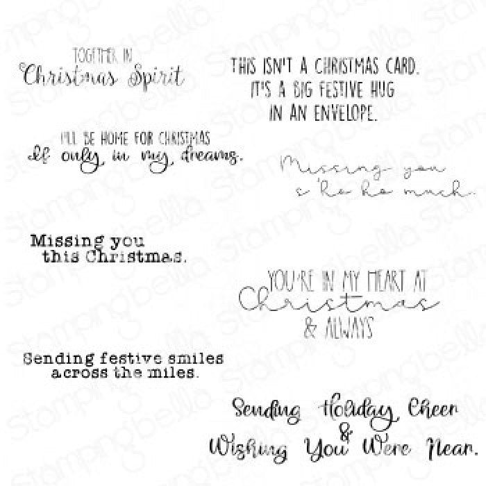 Long Distance Christmas Sentiment Set Rubber Stamp