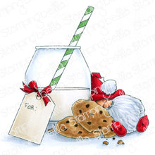 Load image into Gallery viewer, Milk And Cookies Gnome Rubber Stamp
