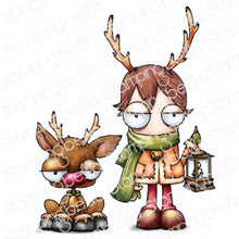 Load image into Gallery viewer, Mini Oddball And His Reindeer Rubber Stamp
