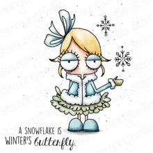 Load image into Gallery viewer, Mini Snowflake Oddball Rubber Stamp
