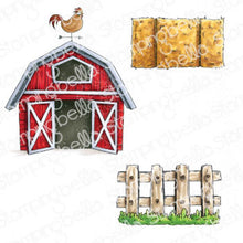 Load image into Gallery viewer, Oddball Barn, Hay And Fence Rubber Stamp
