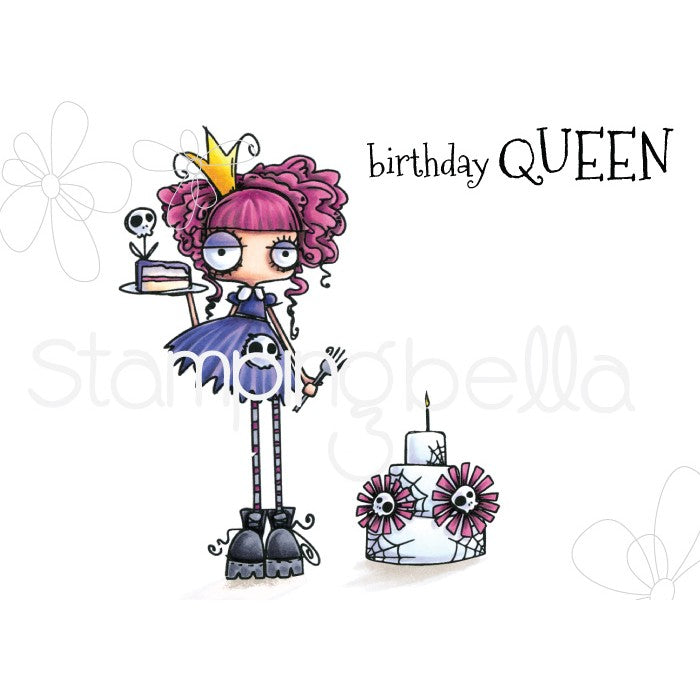 Oddball Birthday Queen Rubber Stamp