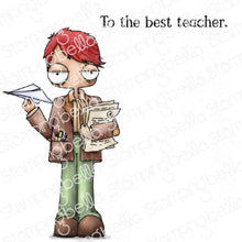 Load image into Gallery viewer, Oddball Boy Teacher Rubber Stamp
