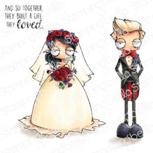 Load image into Gallery viewer, Oddball Bride And Groom Rubber Stamp
