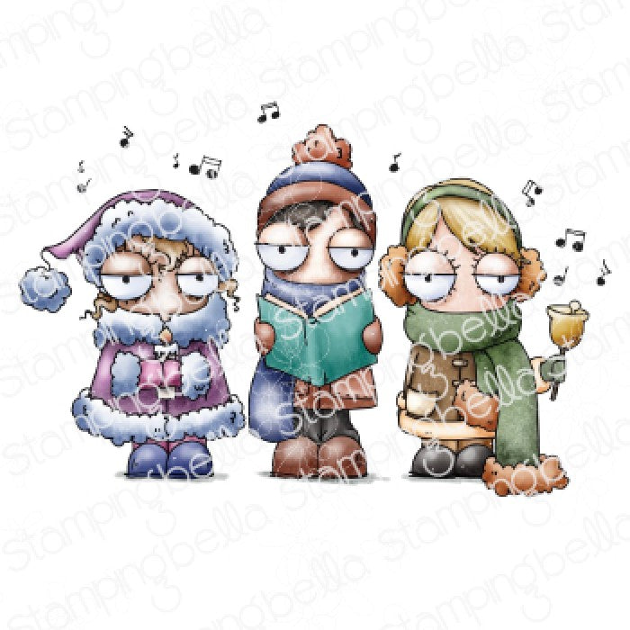 Oddball Carolers Rubber Stamp