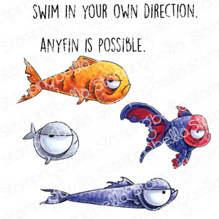 Oddball Fish Set Rubber Stamp