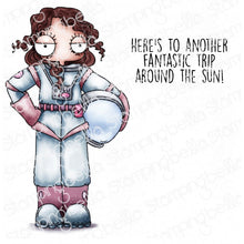 Load image into Gallery viewer, Oddball Girl Astronaut Rubber Stamp
