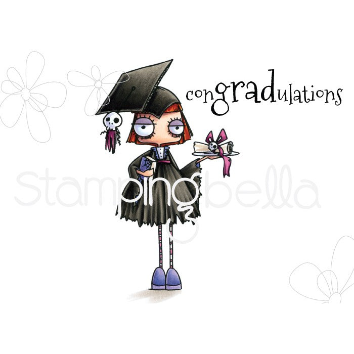 Oddball Girl Graduate Rubber Stamp