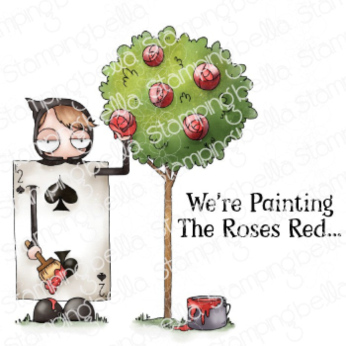 Oddball Painting The Roses Red (Alice In Wonderland Collection) Rubber Stamp