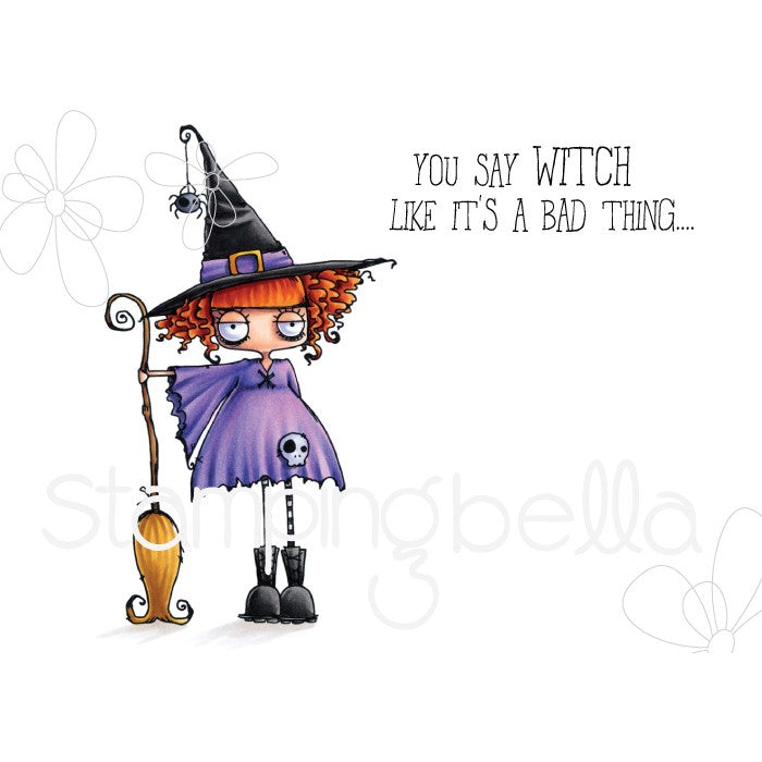 Oddball Witch Rubber Stamp