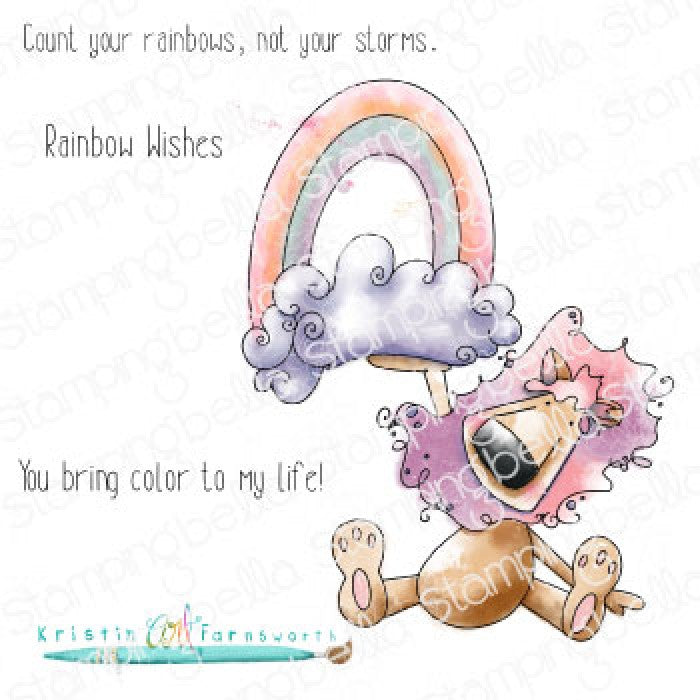 Rainbow Dandy Rubber Stamp