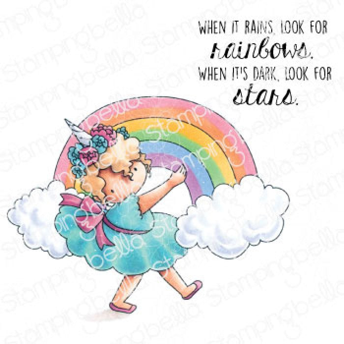 Rainbow Tiny Townie Rubber Stamp