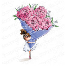 Load image into Gallery viewer, Teeny Tiny Townie With A Bouquet Rubber Stamp
