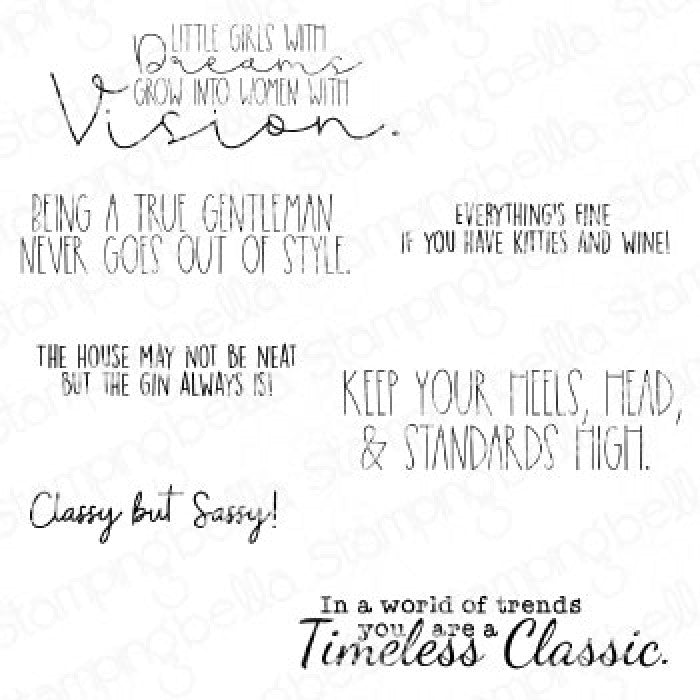 Timeless Classic Sentiment Set Rubber Stamp