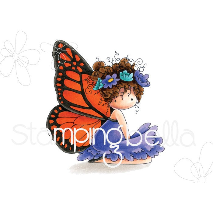 Tiny Townie Butterfly Girl Bess Rubber Stamp