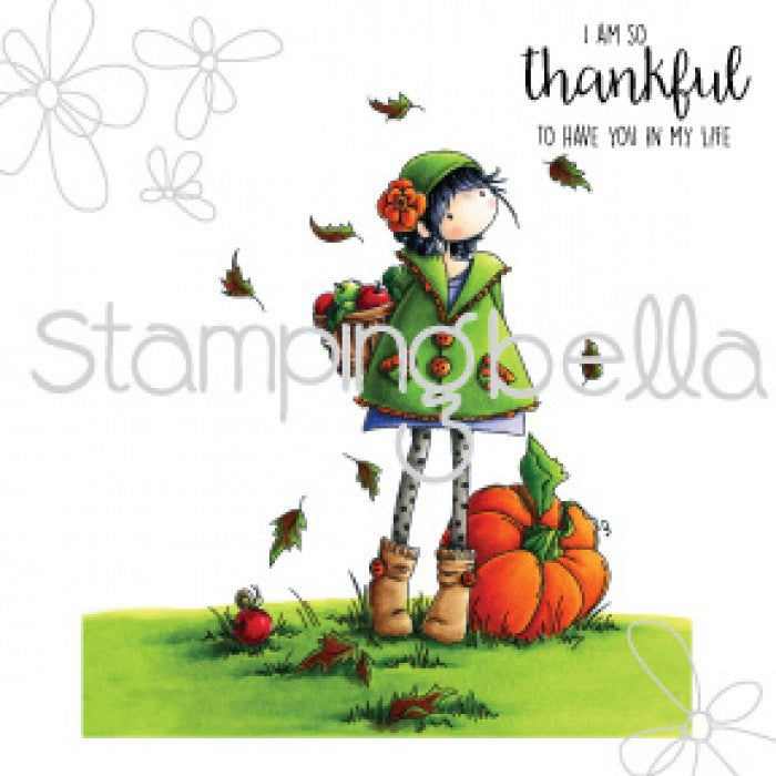 Tiny Townie Fay Loves Fall Rubber Stamp