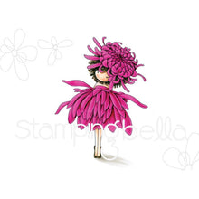 Load image into Gallery viewer, Tiny Townie Garden Girl Chrysanthemum Rubber Stamp
