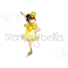 Load image into Gallery viewer, Tiny Townie Garden Girl Daffodil Rubber Stamp
