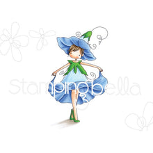 Load image into Gallery viewer, Tiny Townie Garden Girl Morning Glory Rubber Stamp
