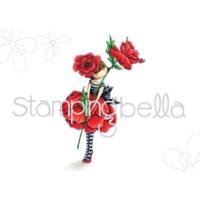 Load image into Gallery viewer, Tiny Townie Garden Girl Poppy Rubber Stamp
